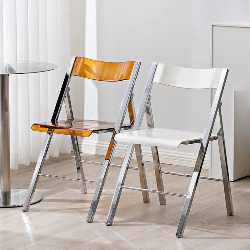 Transparent chair Dining chair Household dining table Plastic folding chair Simple