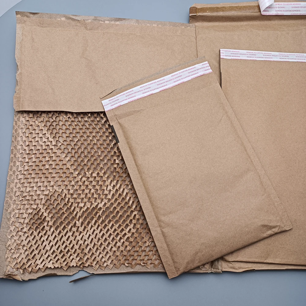

Kraft paper Eco-Friendly Biodegradable Honeycomb paper Shockproof Padded Packaging Brown express mailing envelope packaging bag