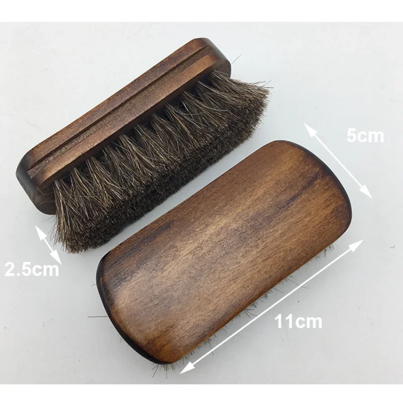 New Grinding Horse Hair Shoes Cleaner Pony Brush Polishing Tools Attachment Black Care Felt Boots Cream Household Helper