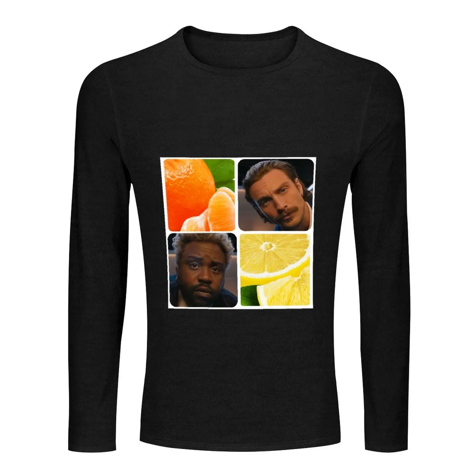 Bullet Train Tangerine and Lemon graphic Long T-Shirt black t shirts man clothes oversized t shirt men