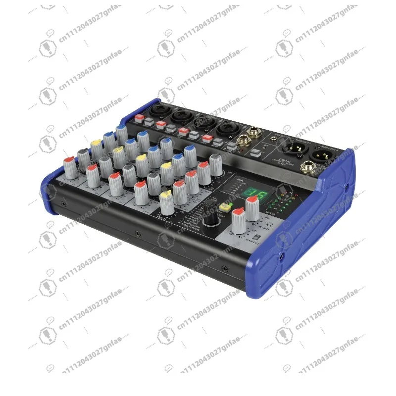 Professional portable 6-channel audio mixer console for live performances and streaming audio mixing