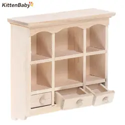 1Pcs 1/12 Miniature Closet Hanging Cabinet Shelf Model Dollhouse Furniture Decor DIY Toys