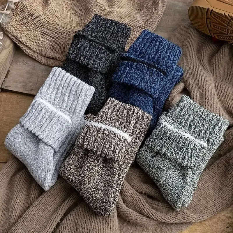 3 Paar Winter warme dicke Handtuchboden Herrensocken Wolle Herrensocken Slipper Socken Merinowollsocken gegen kalte Schneesocken 39-44 – Detail 7