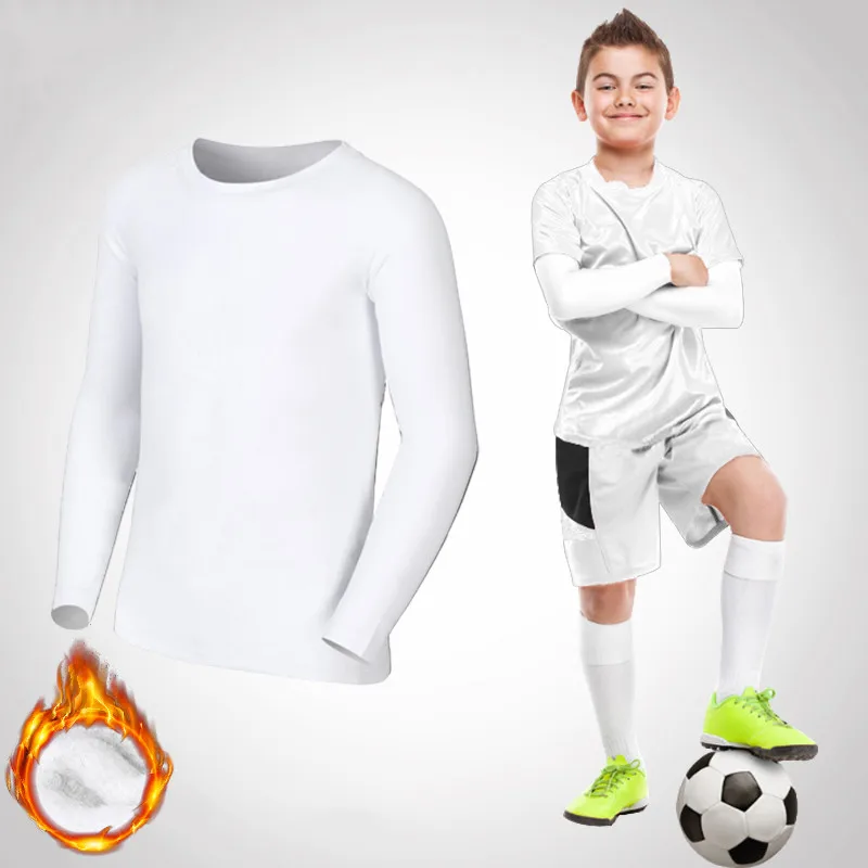 Kids Children Boy Girl Running Long T Shirt Fitness Sport Basketball Football Outdoor Hiking Jogging Thermal Soccer Clothes J25