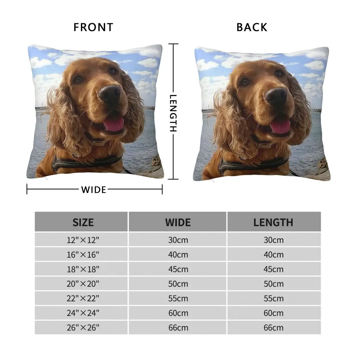 Funny Cool Cocker Spaniel Dog Animal Square Pillowcase Pillow Cover Polyester Cushion Decor Comfort Throw Pillow for Home Sofa