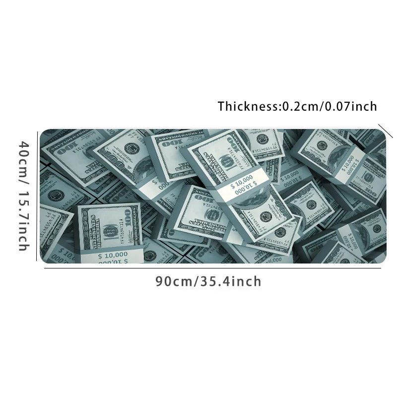 Alas Mouse HD Motif Uang Dolar AS untuk Meja Kerja di Rumah, Alas Karet Anti Selip, Cocok untuk Teman, Remaja, Pacar, dan Kekasih