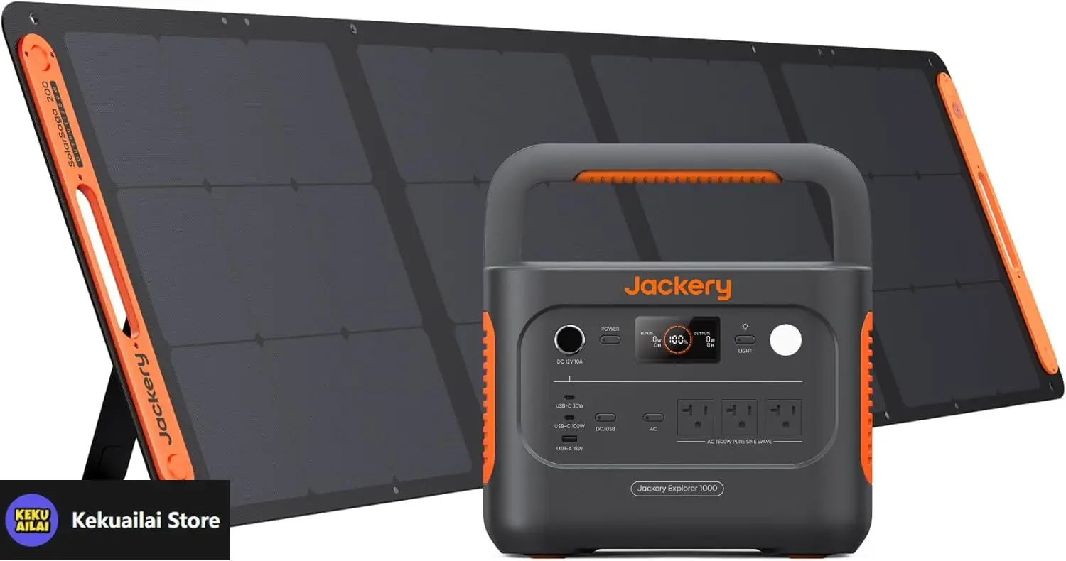 

Solar Generator 1000 v2 with 200W Solar Panel(2024 New),1070Wh Portable Power Station LiFePO4 Battery