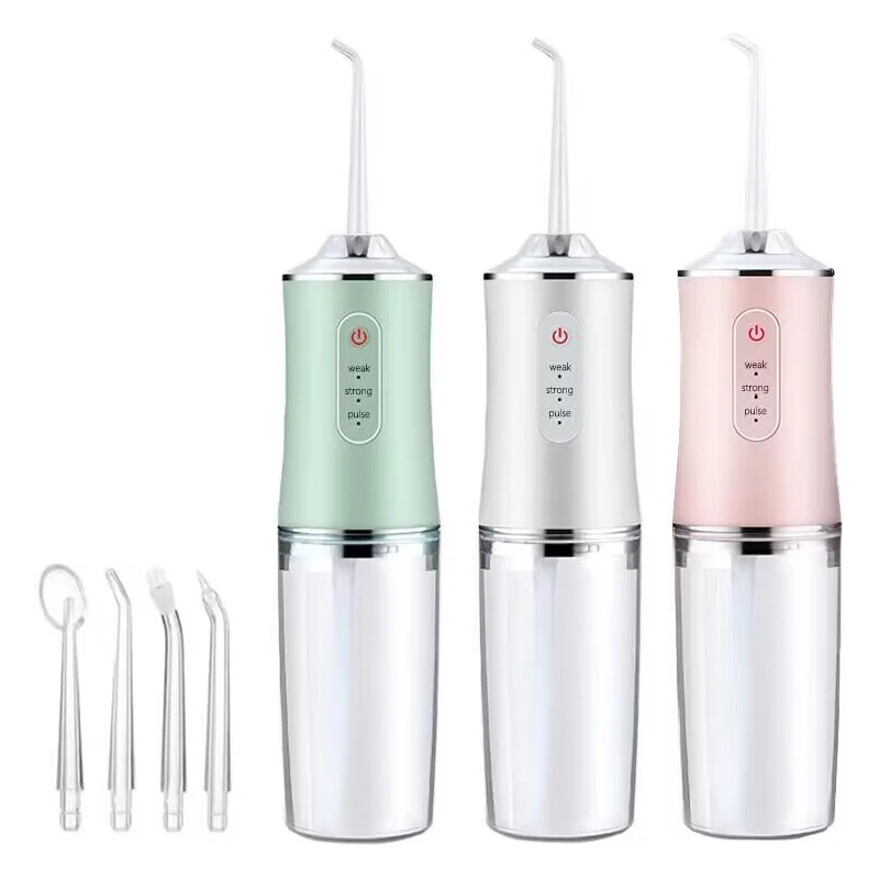

220ML Dental Water Flosser 4 Nozzles Oral Cleaning Irrigator 3 Modes USB Rechargeable Dental Water Flosser Portable Oral Care