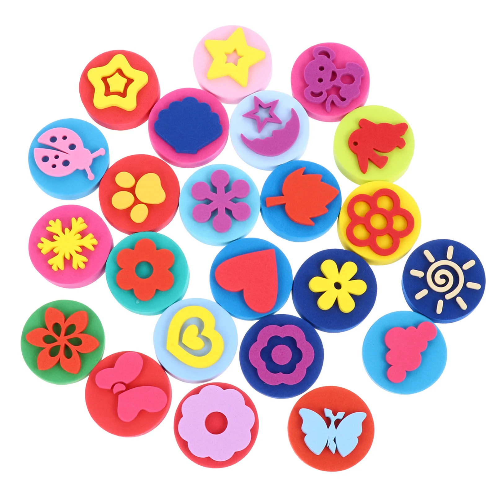 23 Pcs Eva Graffiti Stamp Creative Stampers Painting Stamps Sponges Mini Manual Tempera for Kids
