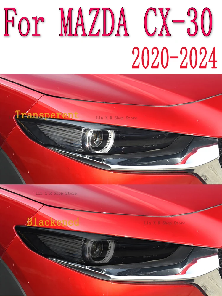 For MAZDA CX30 CX-30 (2024) TPU Car Exterior Headlights Anti-Scratch Protective Film Headlamps Repair Sticker Accessories Refit