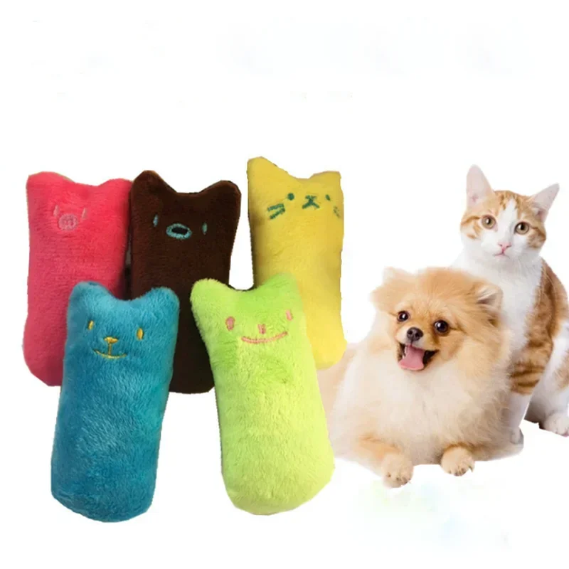 Cute Cat Toys Funny Interactive Plush Mini Teeth Grinding Catnip Toy Kitten Chewing Squeaky Pet Supplies Claws Thumb Bite Mint