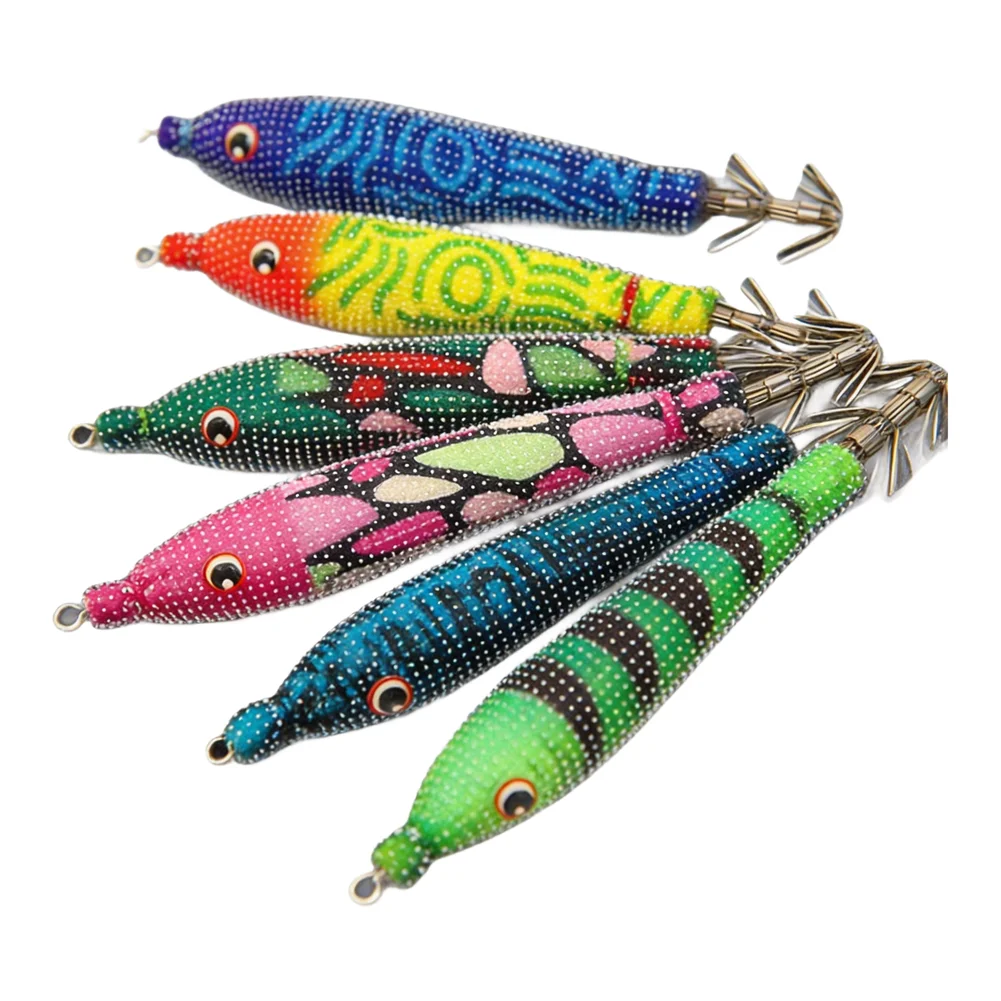 1 Pcs Fishing Bait Noctilucent Squid Bait Jig Hook Luminous Particles Horizontal Wooden Shrimp Replace Practical Accessories