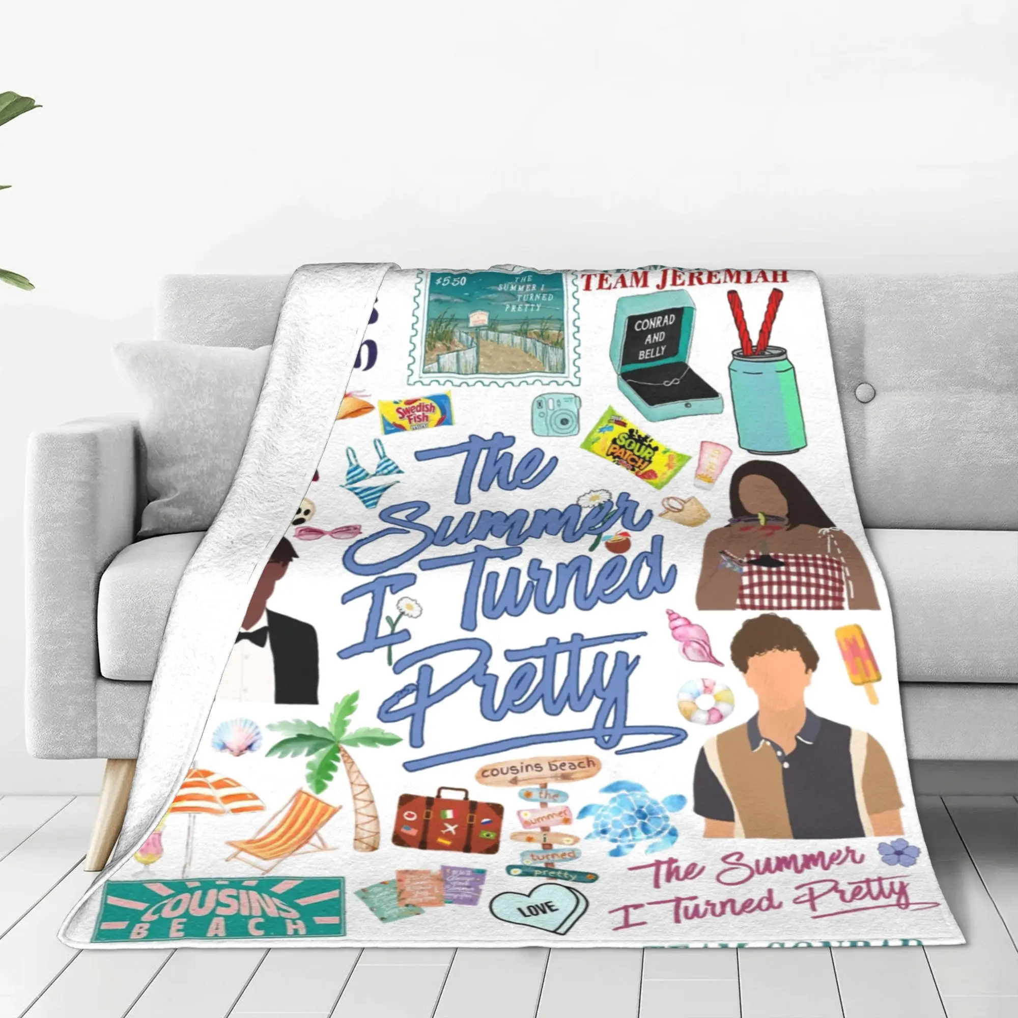 The Summer I Turned Pretty Cousins Beach Blanket  Flannel Vintage Warm Throw Blanket for Home Autumn/Winter,