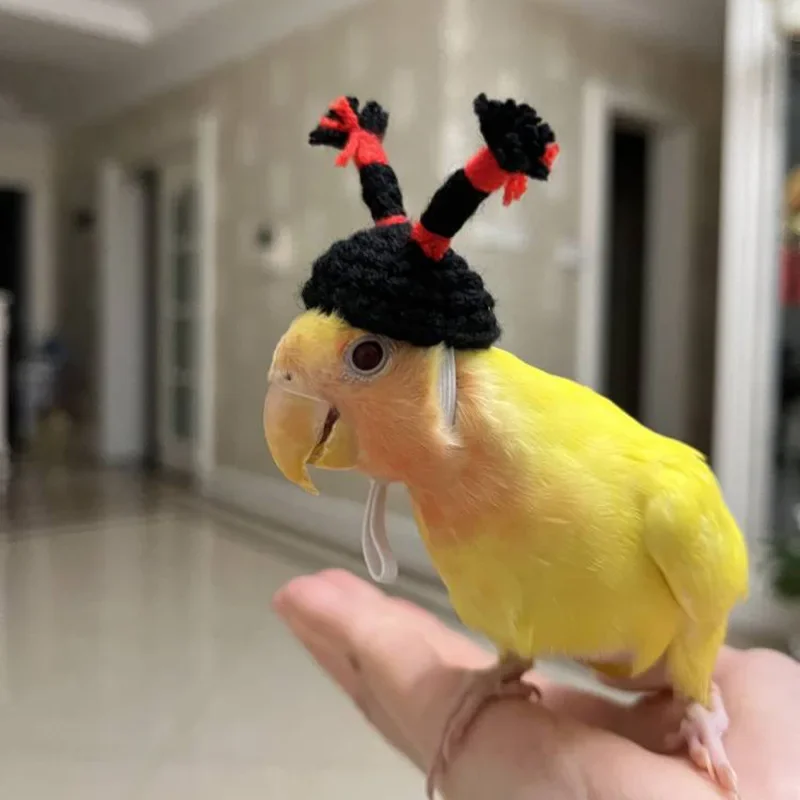 Bird Hat Small Animals Lovely Hand Knitted Hats for Hamster Lizard Guinea Pig Reptile Party Clothes Costume Pet Caps