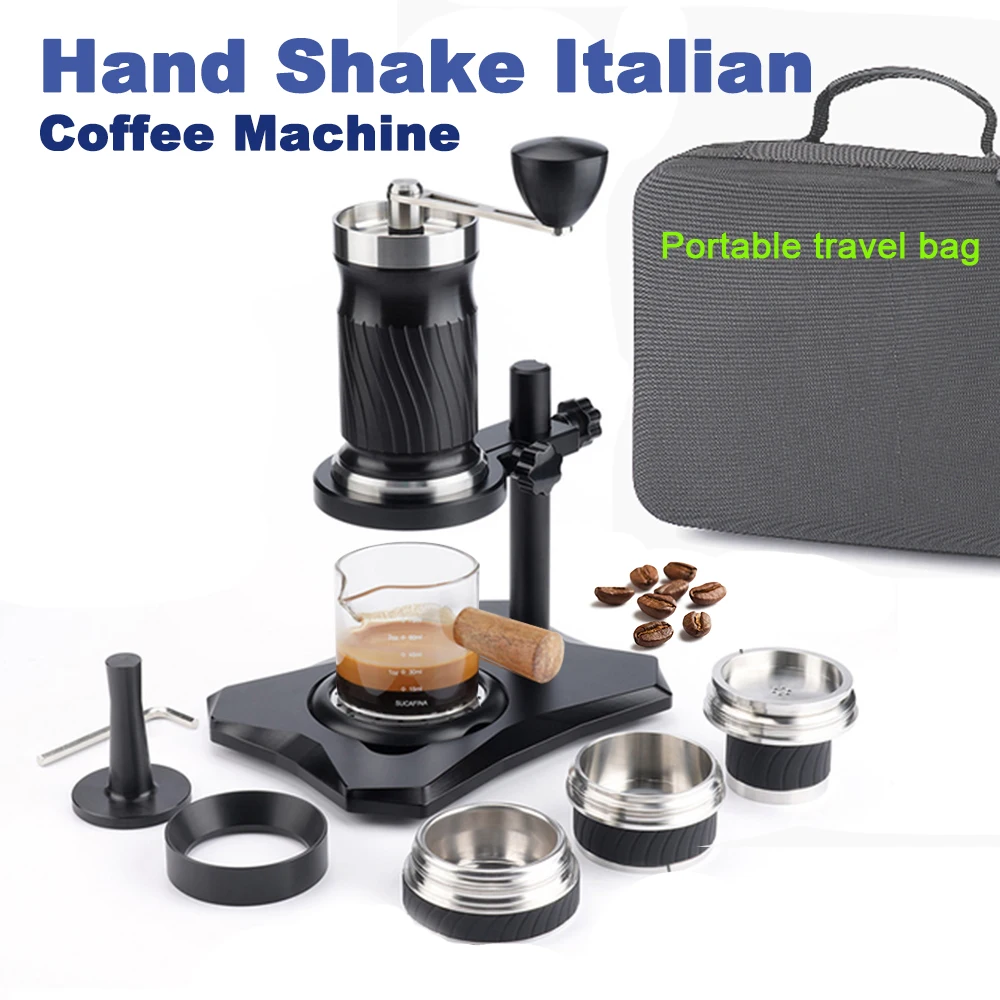 2in1 manual espresso machine, hand operated stainless steel screw progressive high-pressure manual Italian thickener icafilas