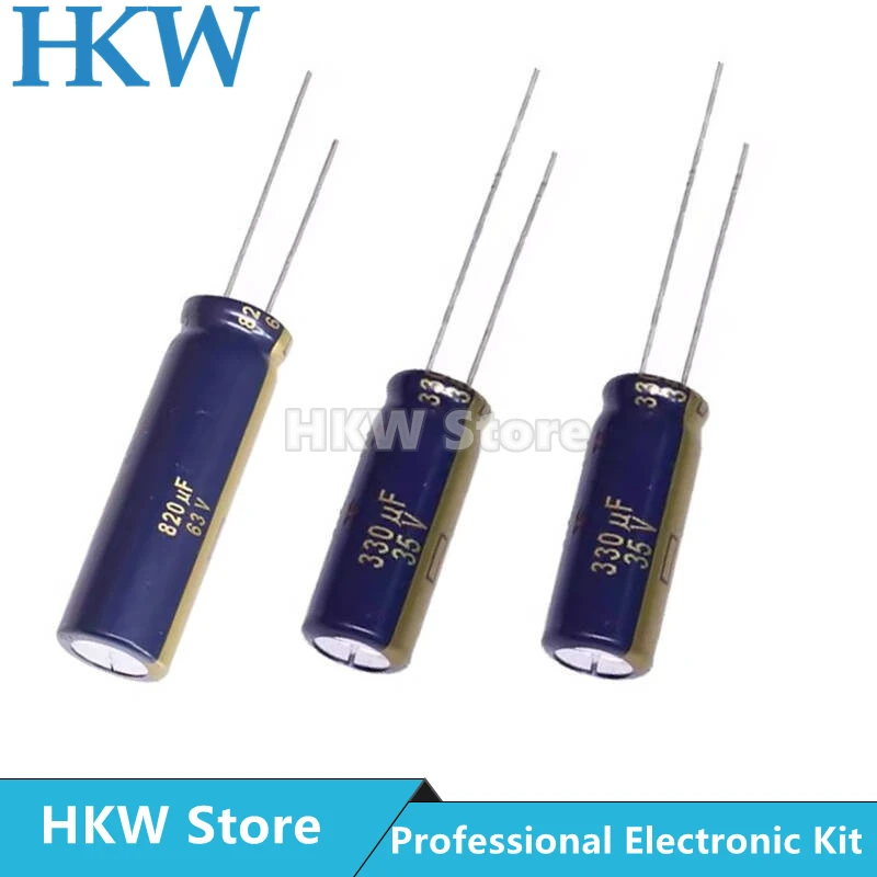 10 Stück FC-Serie Elektrolytkondensator 10V 25V 35V 50V 63V 10UF 22UF 100UF 220UF 470UF 680UF 1000UF 2200UF Hi-Fi-Audiokondensator