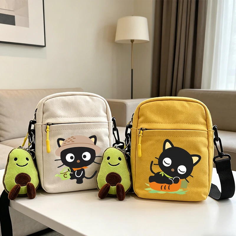 

Сумка-кроссбоди Chococat Sanrio для женщин, милая сумка через плечо, модная сумка-сэтчел с мультяшным принтом, нагрудная сумка для девочек, стильная сумка для телефона, подарок на день рождения