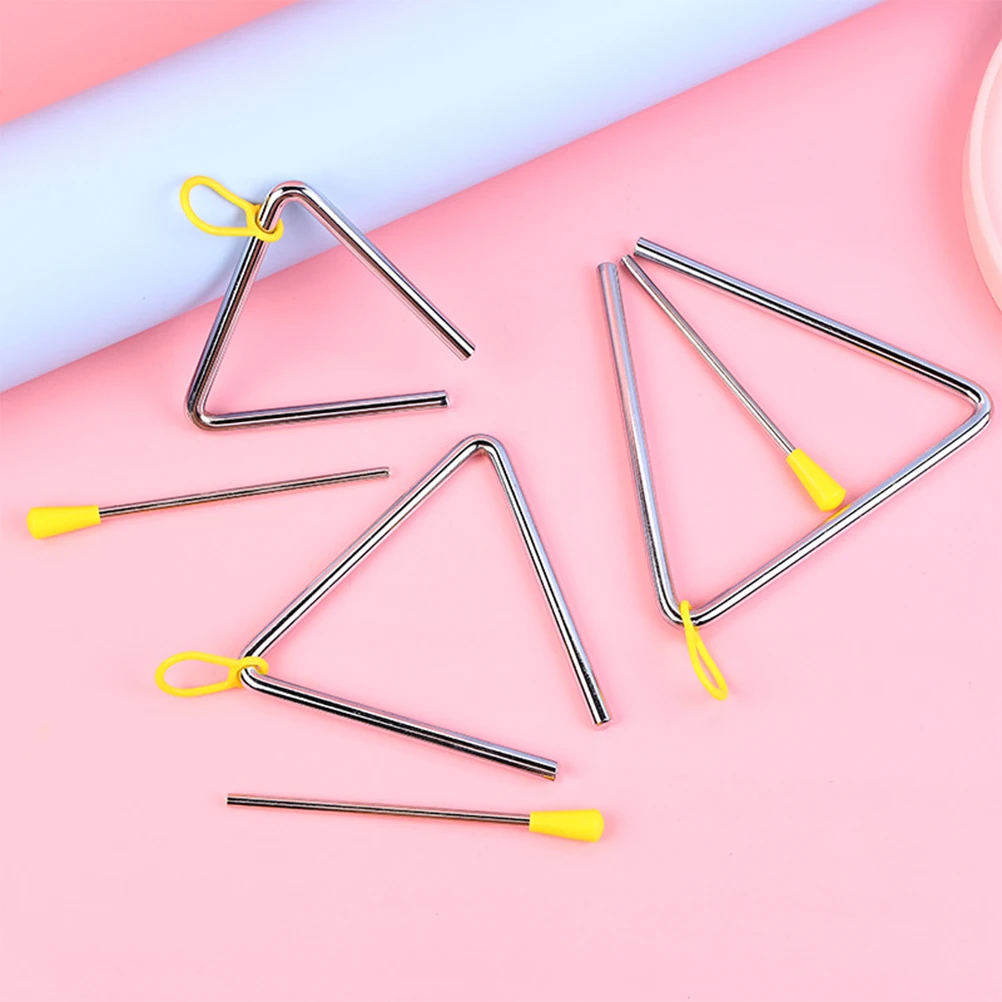 

2 Sets Triangle Bell Baby Musical Instruments Stainless Steel Kids Triangle Toys Percussion Instrument Music Education