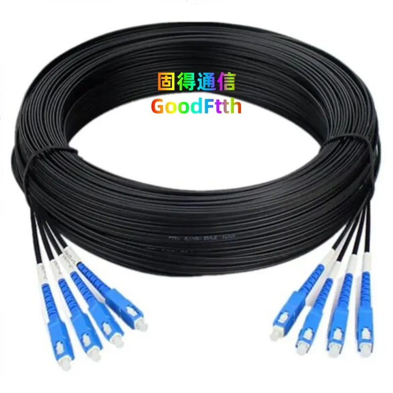 Outdoor Self-support Ftth Drop Cable Wire Patch Cord SC-SC UPC SM G657 4 Cores 30m 35m 40m 45m 50m 60m 80m 100m 150m 200m 4Core