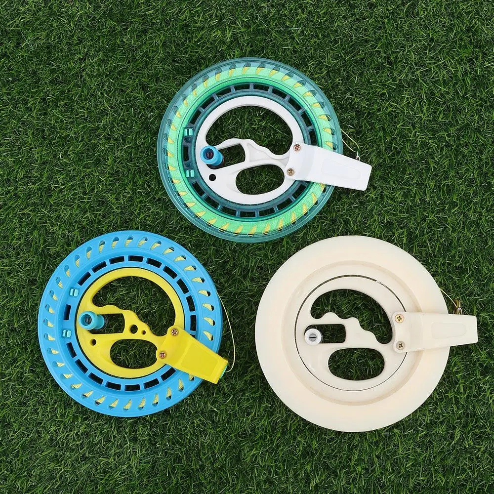 Outdoor Game Kite Reel Winder Fire Wheel String Flying Handle Tool Twisted String Line Outdoor Round Blue Grip For Fying Kites