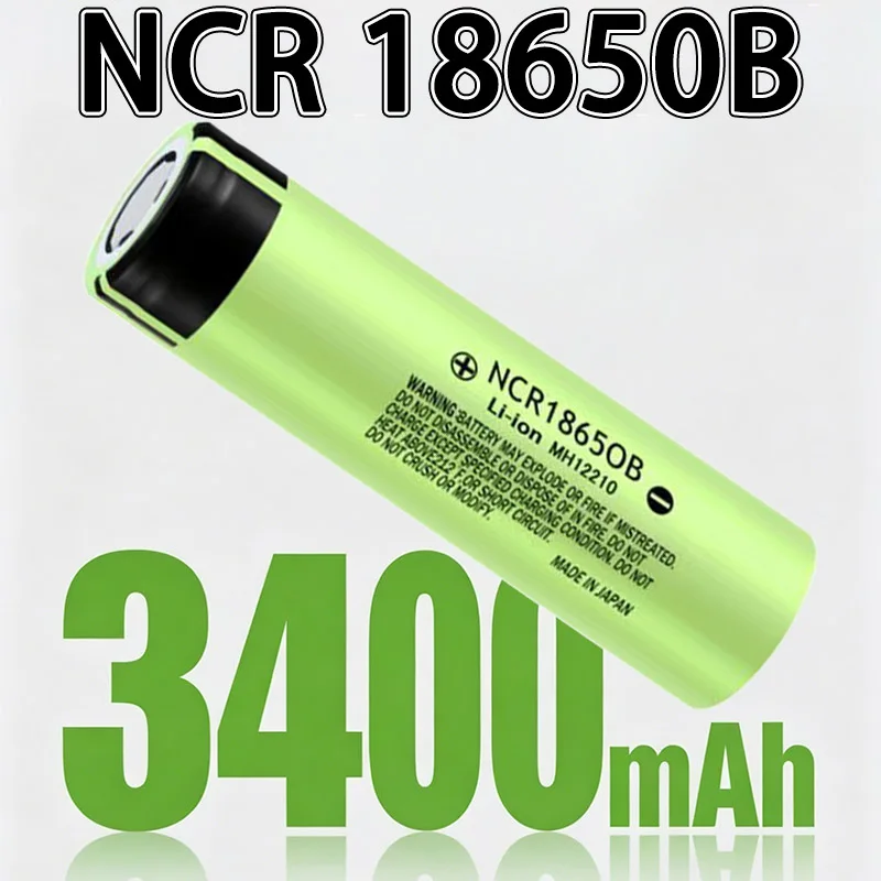 Bateria recarregável de lítio 3400mAh 3.7v NCR18650B para pacote de baterias, lanterna, ferramentas elétricas, cabeça plana, 1 ~ 10 peças