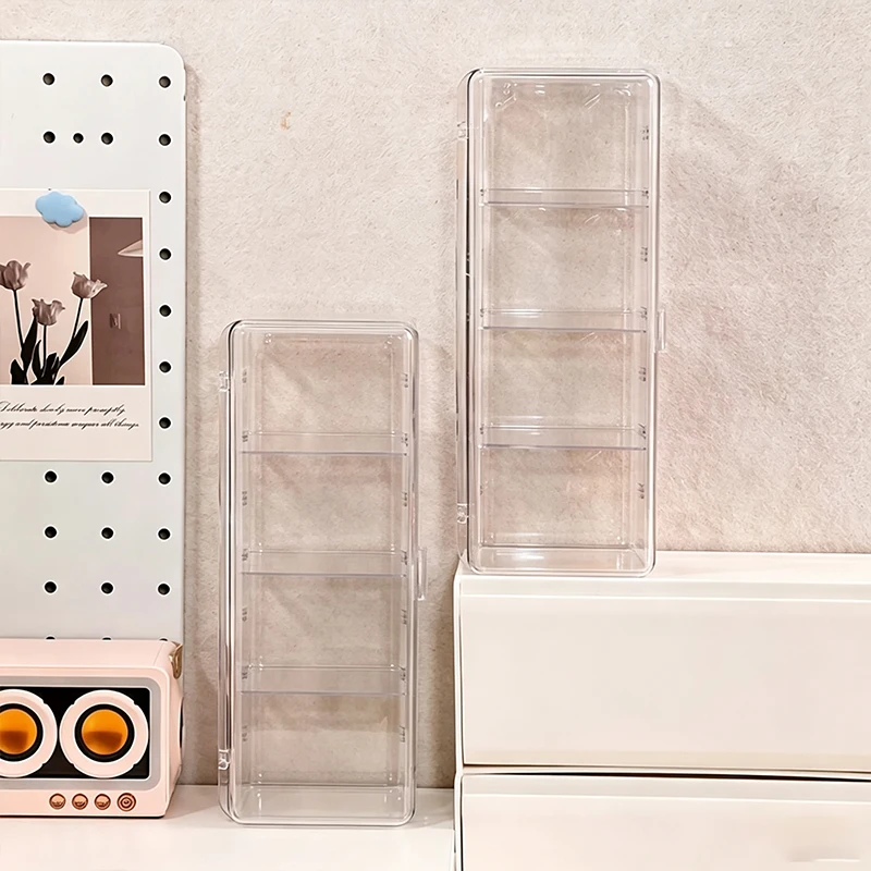 1/2PC Elegant Transparent 4 Tier Display Stand Plastic Dustproof Storage Box for Mini Collectibles Statues Saving Space Prop ZYF
