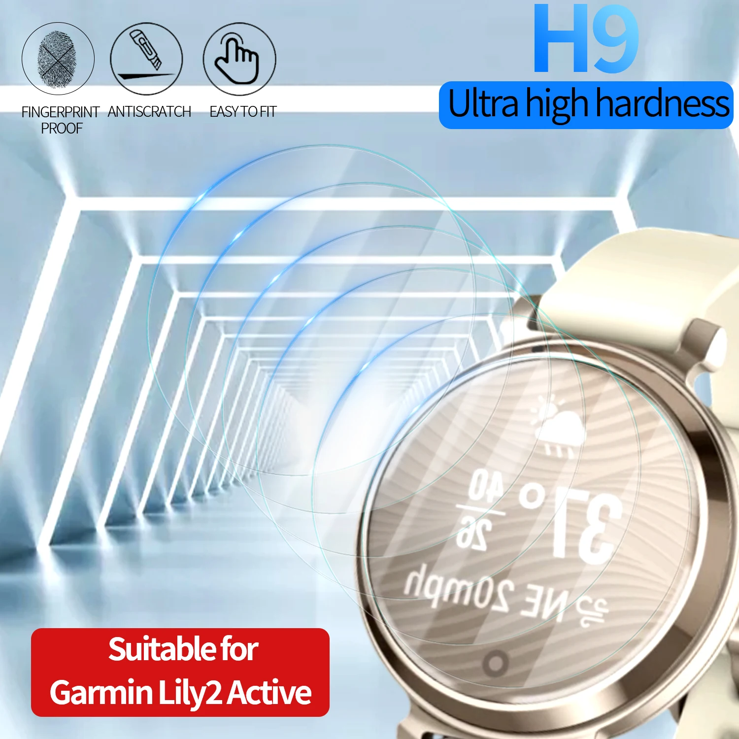 1/3/5PCS Smartwatch Tempered Glass Screen Protectors for Garmin Lily2 Active Full Coverage Anti-scratch Protective Films