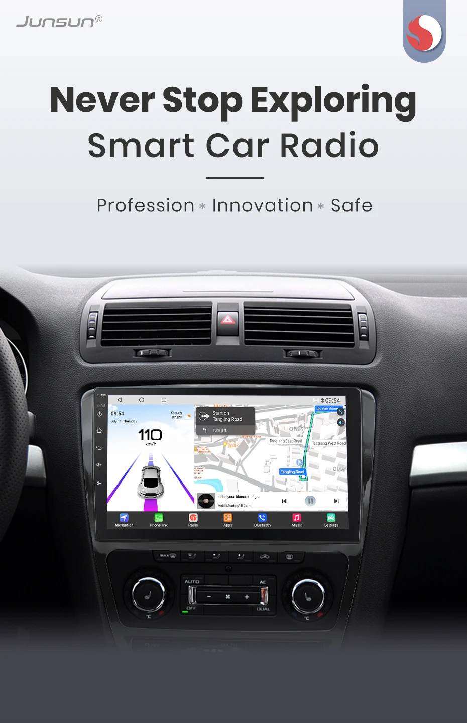 Junsun Qualcomm 8-Core 360 Kamera Drahtlose CarPlay Android Auto Auto Radio für Skoda Octavia 2 A5 2008 2009-2013 GPS – Detail 7