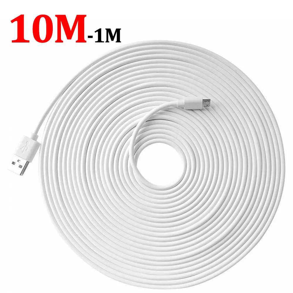 10M/5M/3M/1M Micro USB Charging Charger Extra Long Cable for Xiaomi IP Camera CCTV Cable Tablet PC Camera Speaker Charger Cable