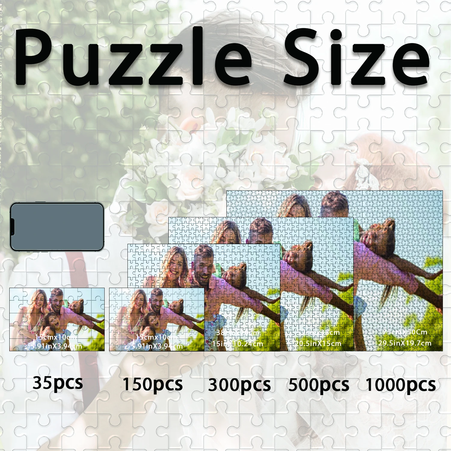 35/150/300/500/1000pcs nice family Custom Poster Custom DIY Personalised Photo Portrait Puzzles Decompression Puzzle