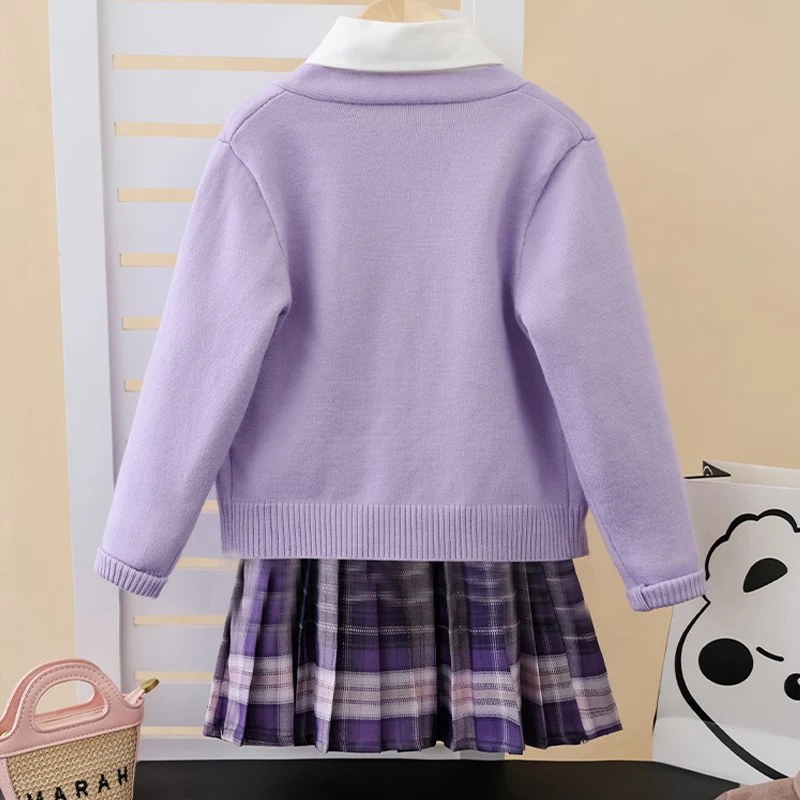 Sanriou Girl My Melody معطف بأكمام طويلة تنورة كورومي ذات ثنيات على طراز الكلية Jk مجموعة سترة وقميص وتنورة هدية مهرجان كرتوني #6