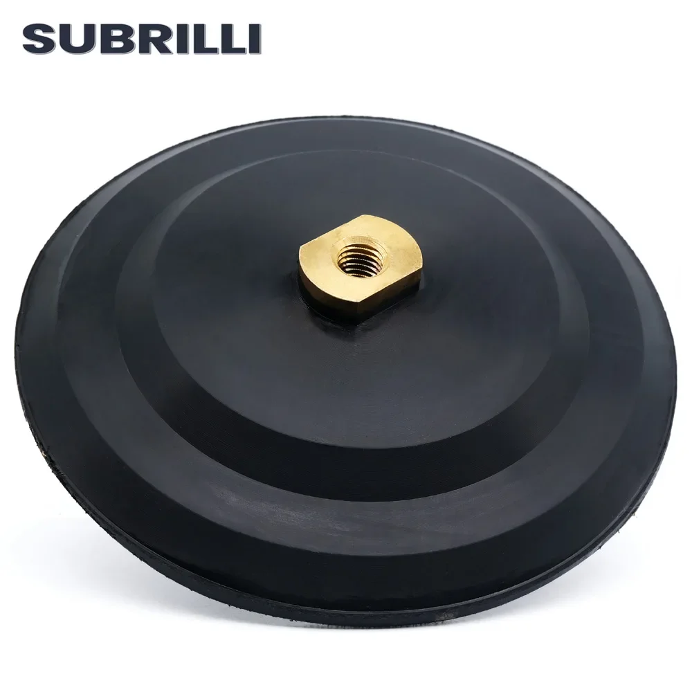 SUBRILLI 3/4/5/6/7 Inch Rubber Backer Diamond Pad Backing Holder Hook And Loop Rubber Backing Plate M14 5/8-11 Thread 100/125mm