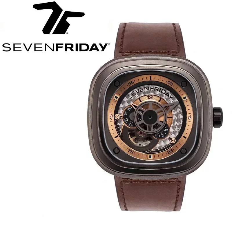 SEVENFRIDAY-Men\'s Fully Automatic Mechanical Watch, P Series, Waterproof, Luxury Brand, Mature Men\'s Fashion