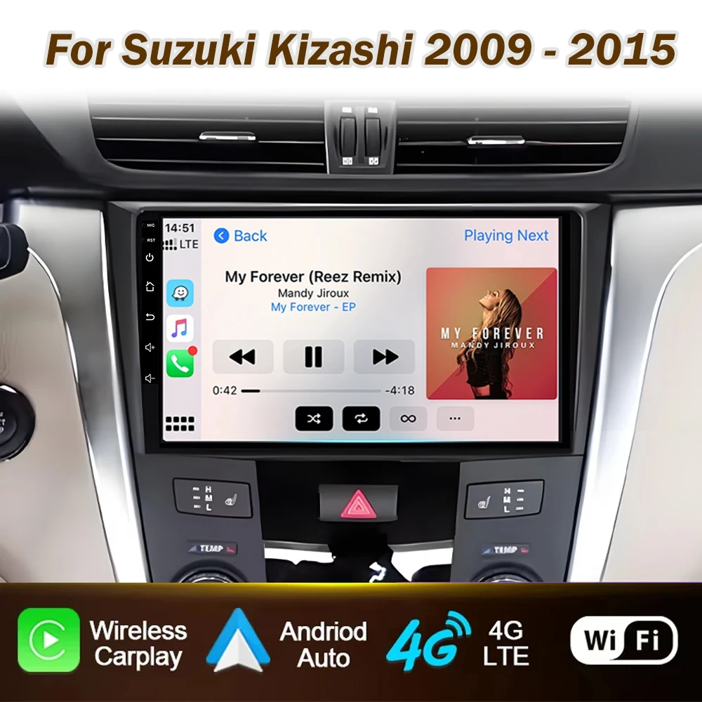 

For Suzuki Kizashi 2009 2010 - 2015 Car Radio Carplay Navigation Android Auto Multimedia Video Player Stereo QLED Screen 2din