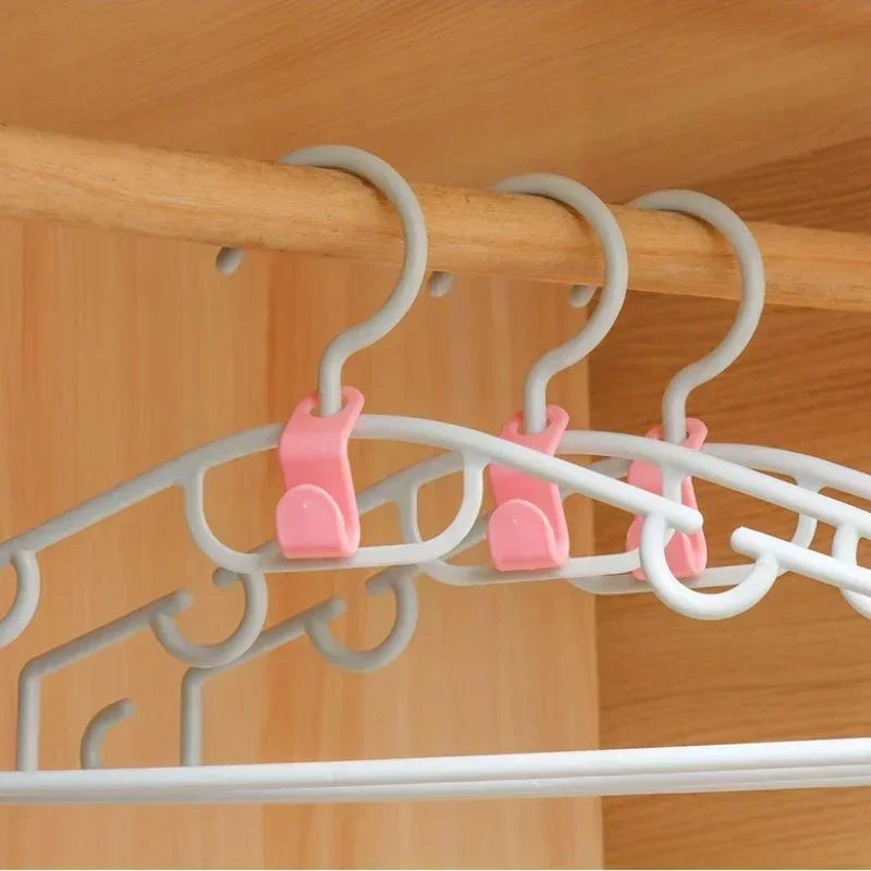 10/5Pcs Clothes Hanger Hooks Space Saving Closet Connector Hook Cascading Hanger Plastic Extender Clips Wardrobe Coat Organizer