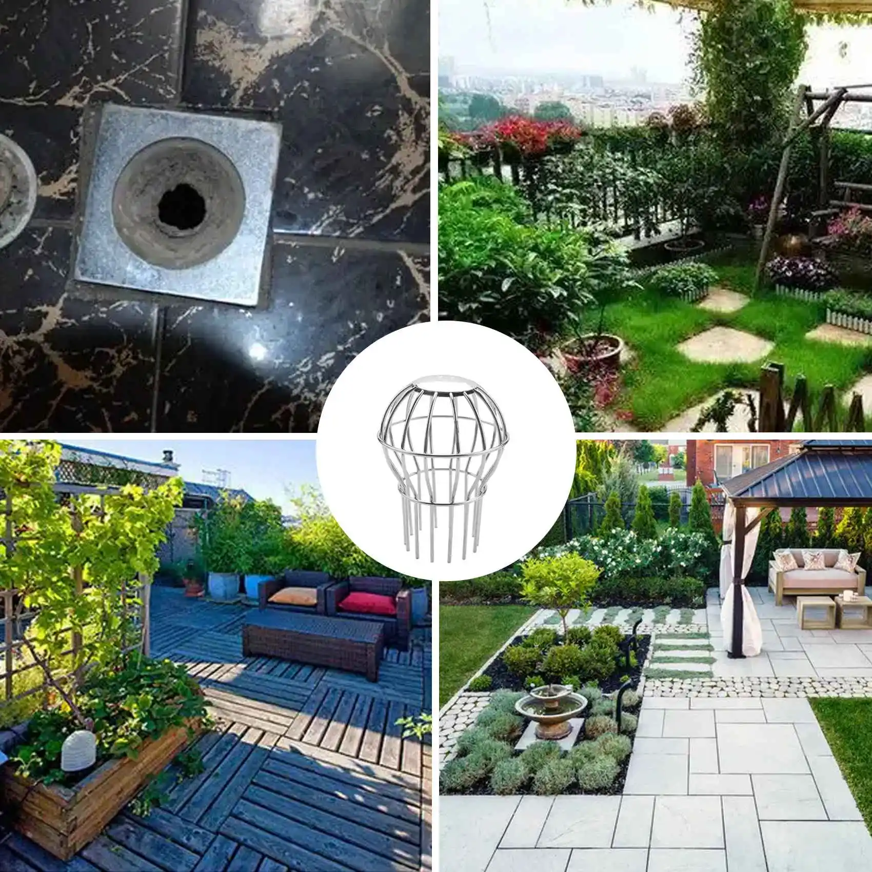 Drain Outdoor Roof Anti - Blocking Line Cap Round Net Cover Drainage Floor Line Leak Gutter Guard Filter-75