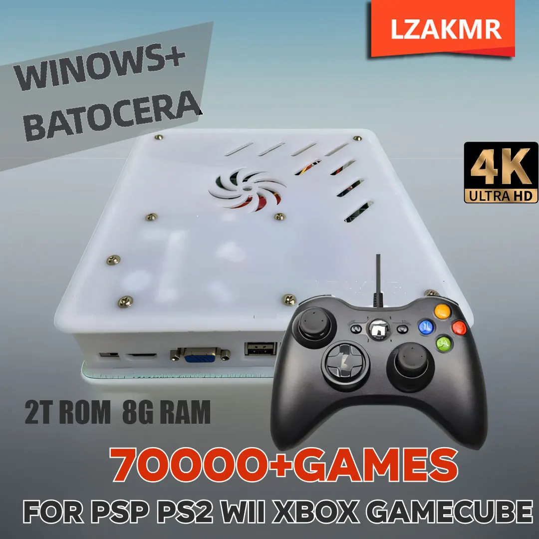 

X8 Retro Game Console Upgrade Gaming Experience 8G RAM 2TB Storage 70000+ Classic Games, совместимые с Wii PS2 XBOX PSP NGC