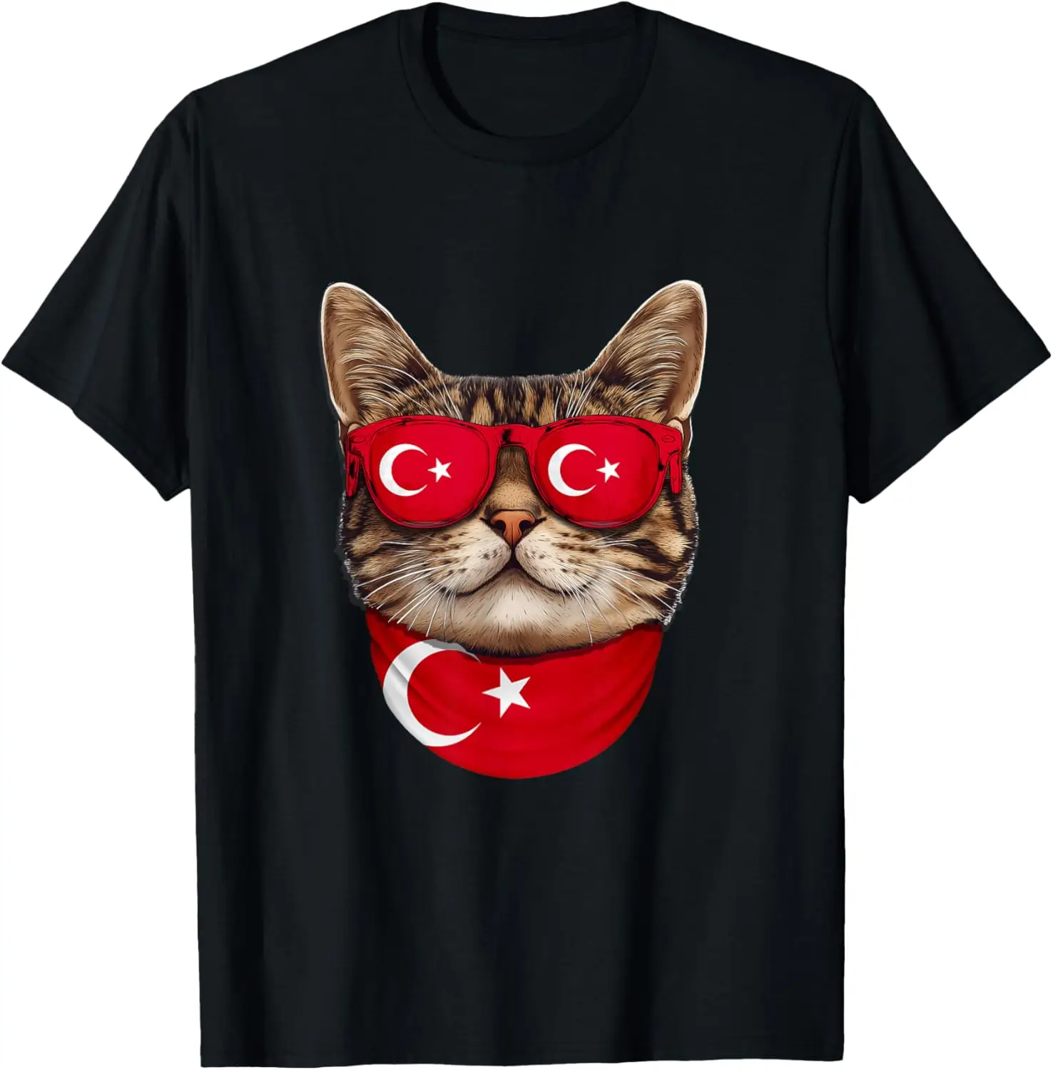 Turkish Flag American Bengal Cat Heritage Turkey T-Shirt 100% Cotton Trendy Y2K Short-Sleeve Tee – Soft, Quick-Drying, &
