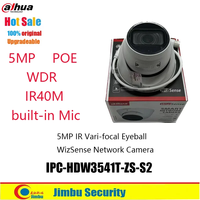 Dahua IPC-HDW3541T-ZS-S2 5MP POE IP Camera IR40M Built in Microphone SMD 4.0 AI Intelligent Eyeball WizSense Network Camera