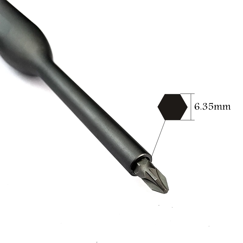 Pegangan Paduan Aluminium Profesional untuk Tangkai 1/4 "6.35Mm Bit Nyaman Pegangan Obeng Perkakas Tangan Presisi