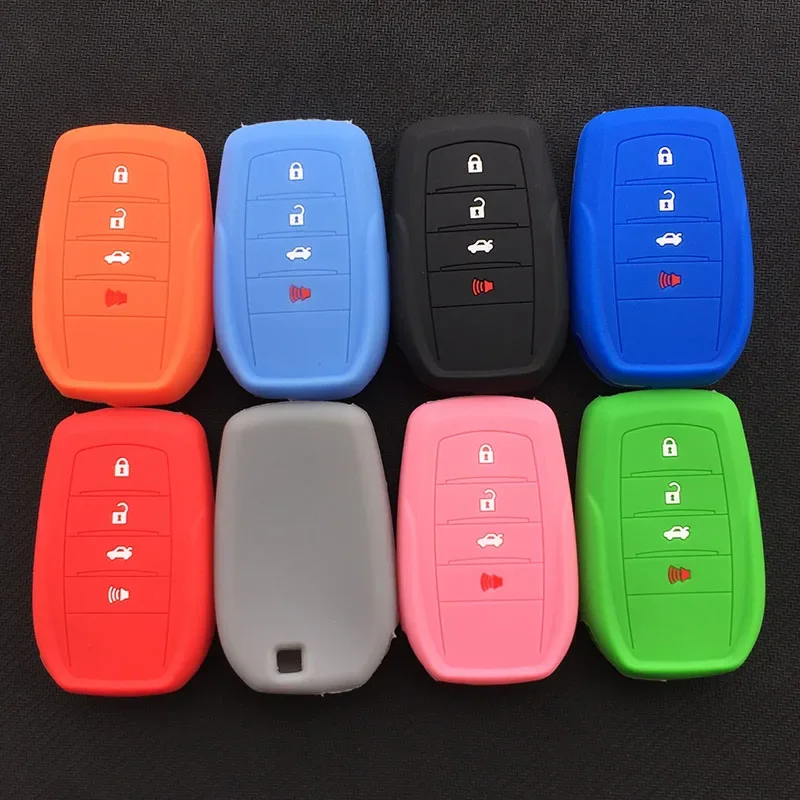 silicone car key cover case shell For  Toyota Land Cruiser 4000 LC200 Camry Riez Rav4 Prado Innova 4button key Accessories