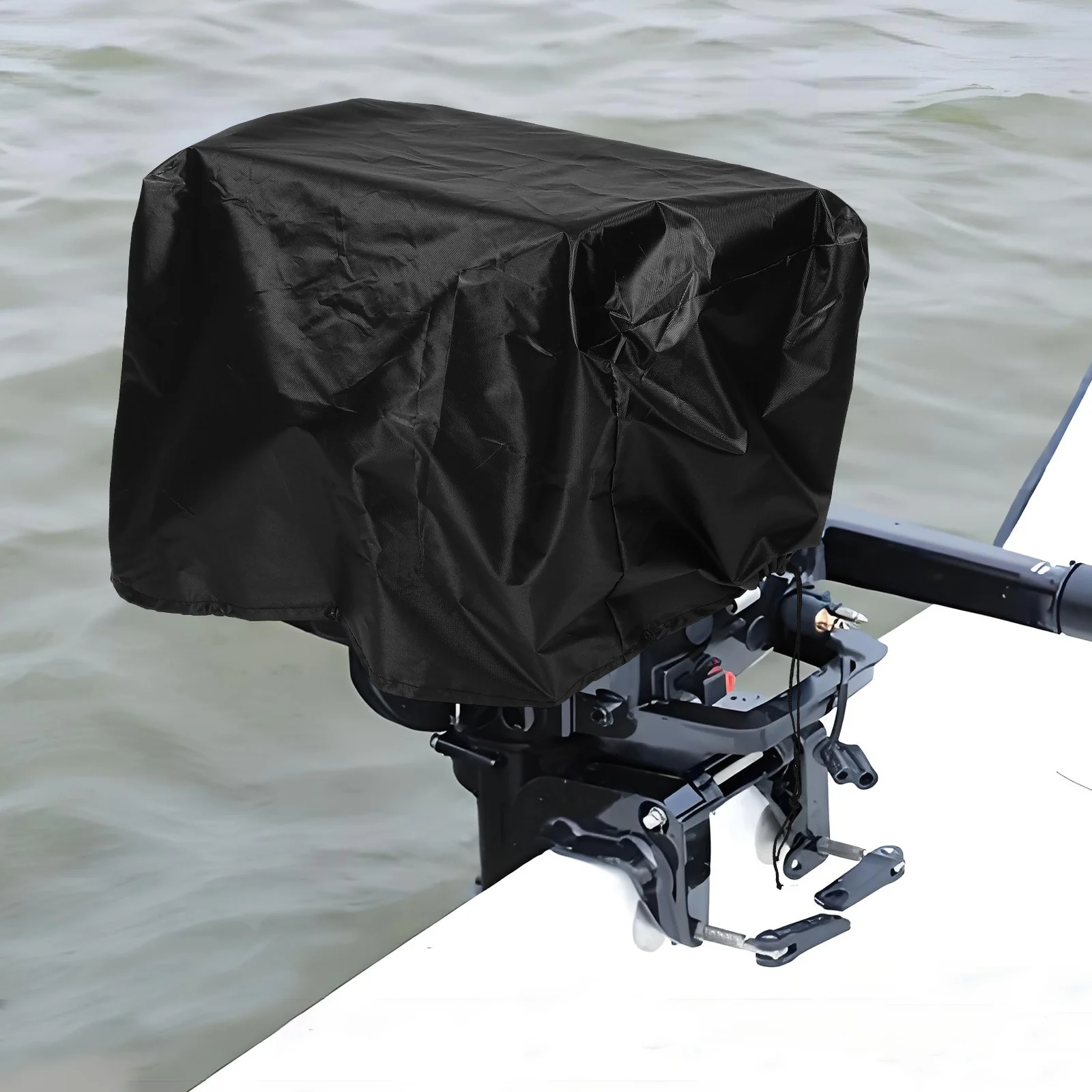 

Oxford Cloth Kayak Motor Cover Dust Sun Rain Snow Protection Universal Fit Elastic Bottom Strap Boat Engine Cover Outdoor Use