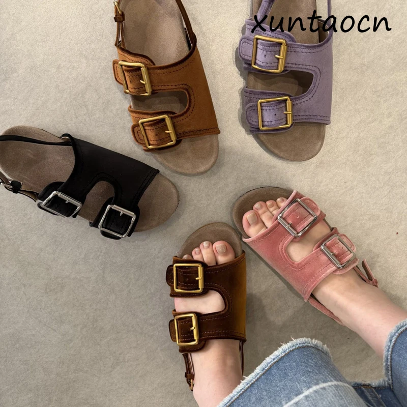 

Thick Heel Roman Sandals Women's Outdoor Summer Fashionable Comfortable Beach Sandals Low Help Closure