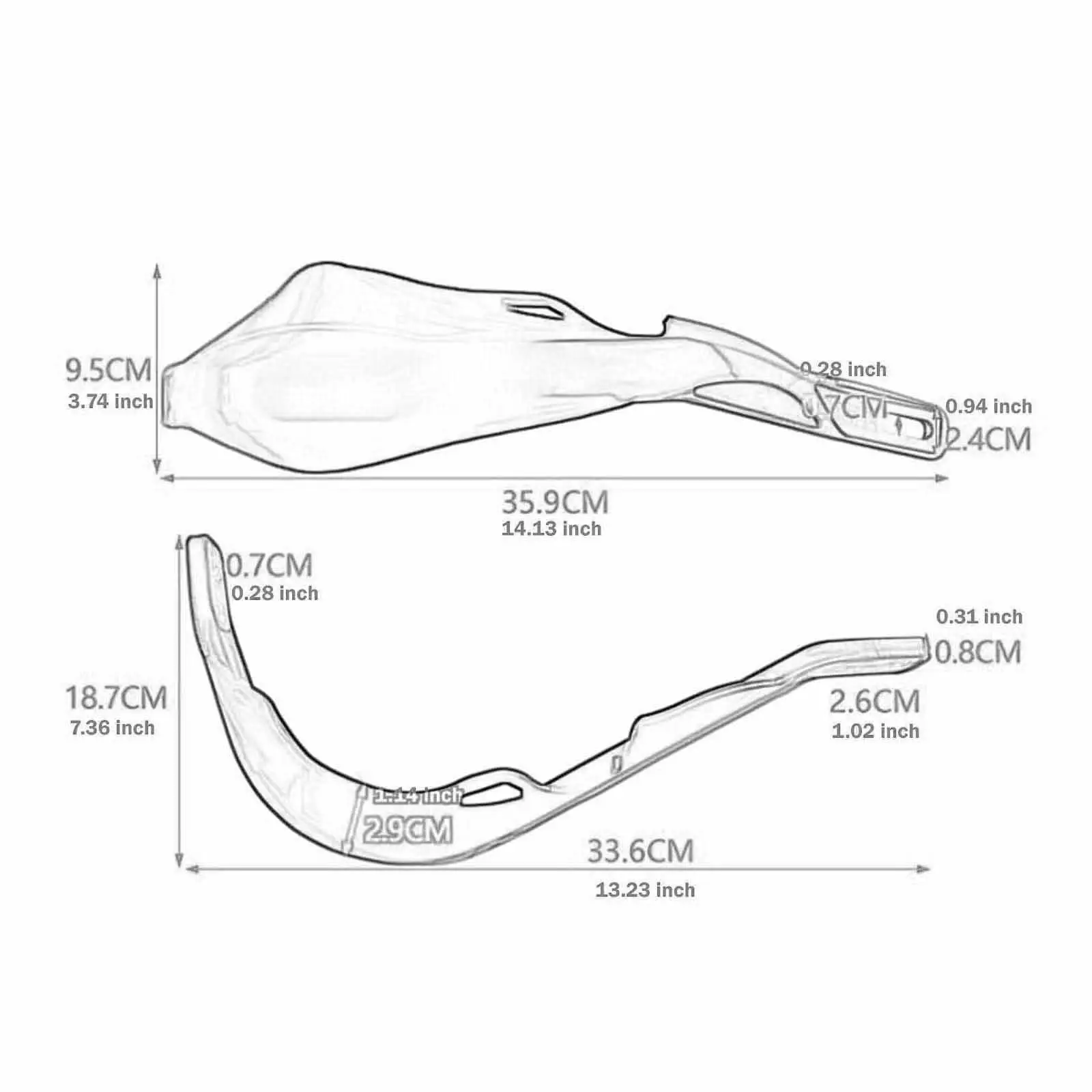 Generic دراجة نارية Handguards ل 22 مللي متر 28 مللي متر المقاود اكسسوارات الألومنيوم الحديثة استبدال يندبروف المقود حماية #6