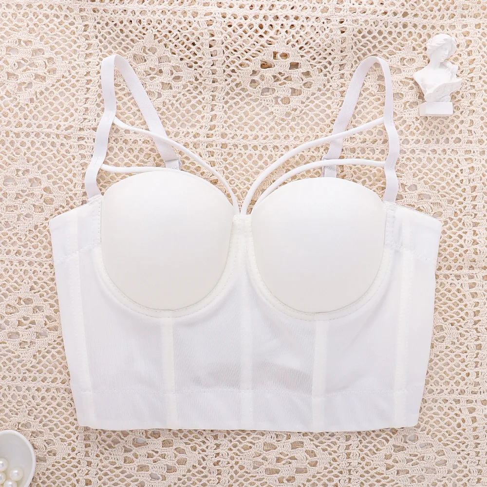 Women Sling Inner Dance Disc Stage Performance Clothes Short Sexy Backless Gather Shape Top