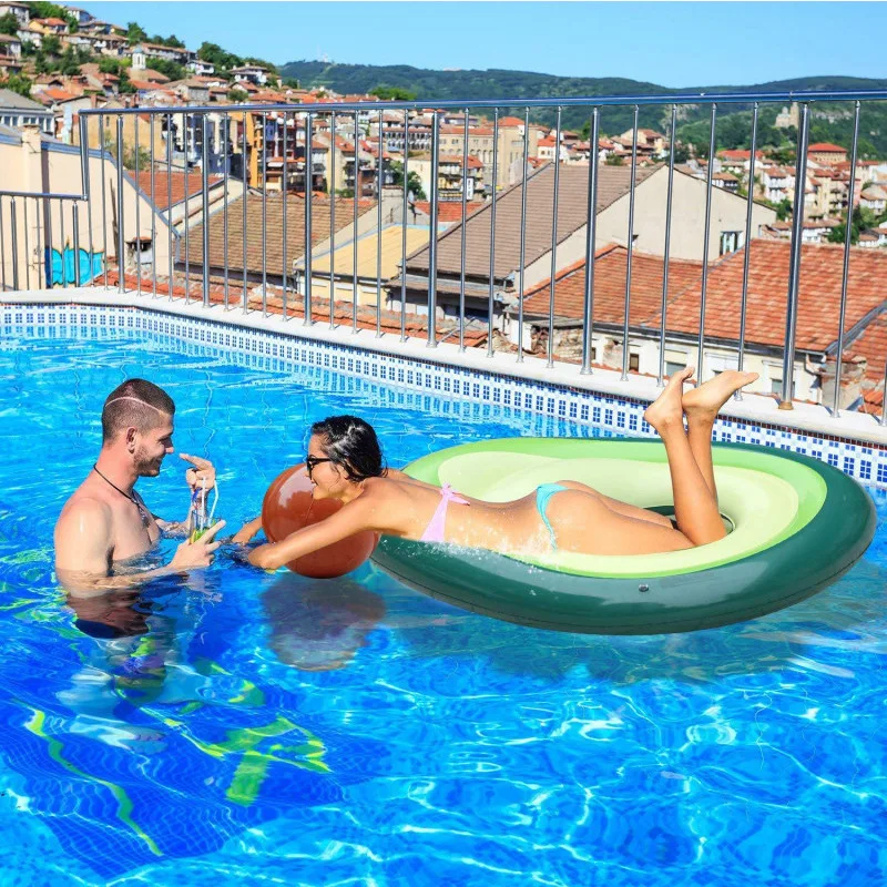 Custom Factory PVC Water Floating Mat Inflatable Avocado Model Customizable Various Shapes