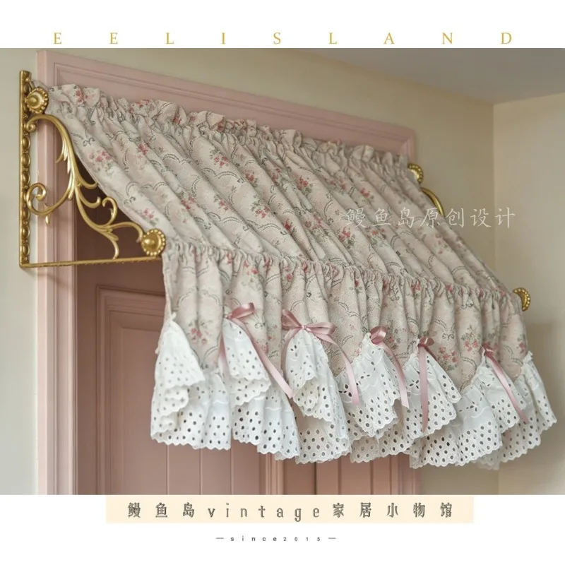 Brass engraved door frame decorative frame soft decoration French door curtain bed mantle home bedroom shooting background