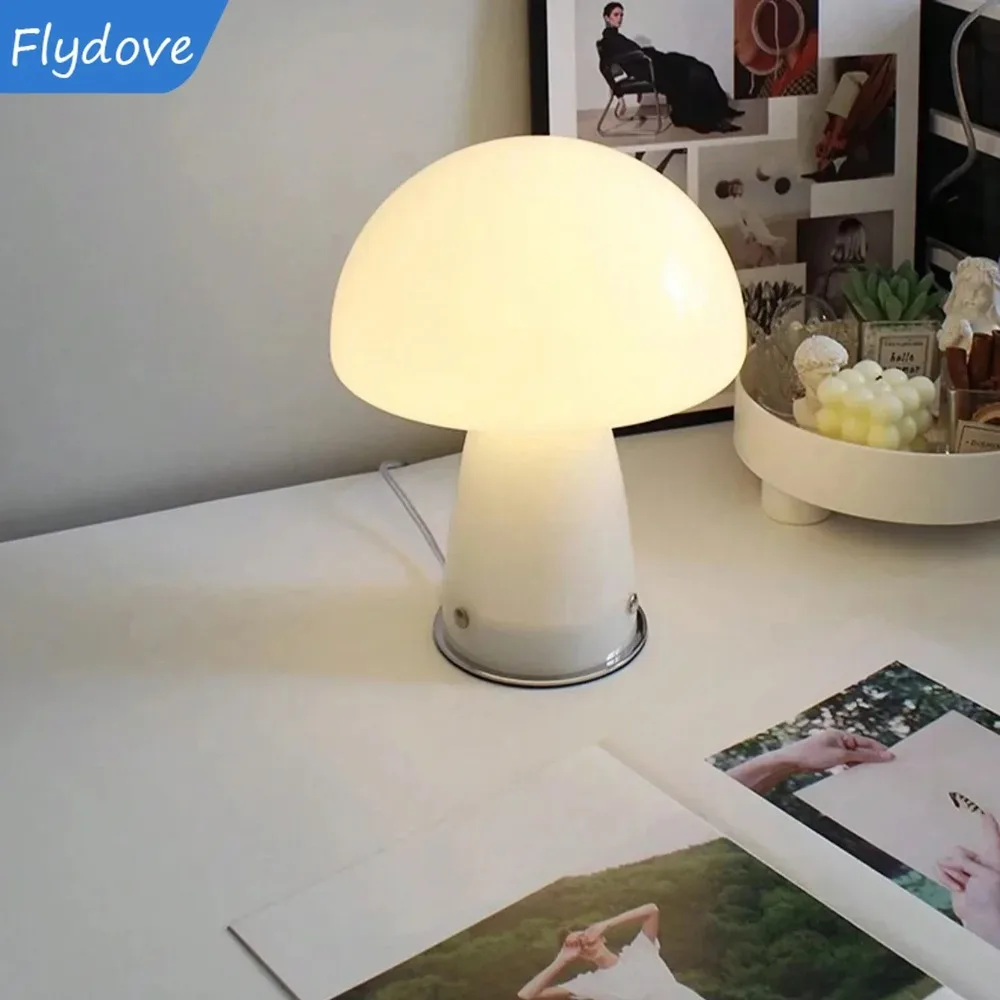 

Nordic USB Plug LED Mushroom Light Trichromatic Dimming Eye Protection Night Light Bedroom Bedside Living Room Atmosphere Decor
