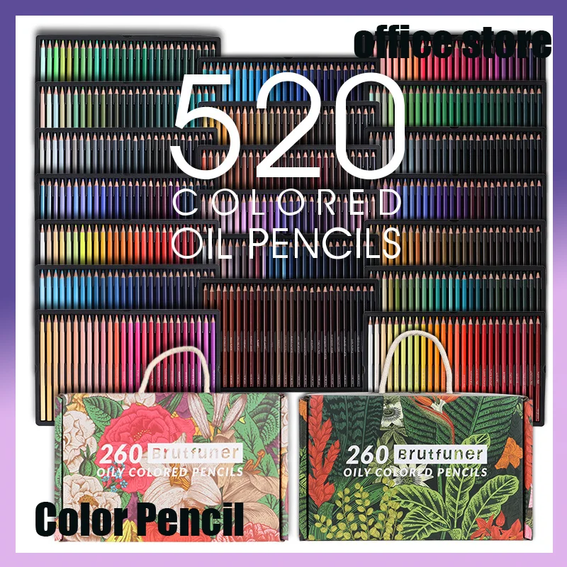 

520 Color Wooden Colored Pencils Set Gift Box Colorful Pencil Art Painting Oily Hand Painted Color Lead Sketch Pencil Stationary