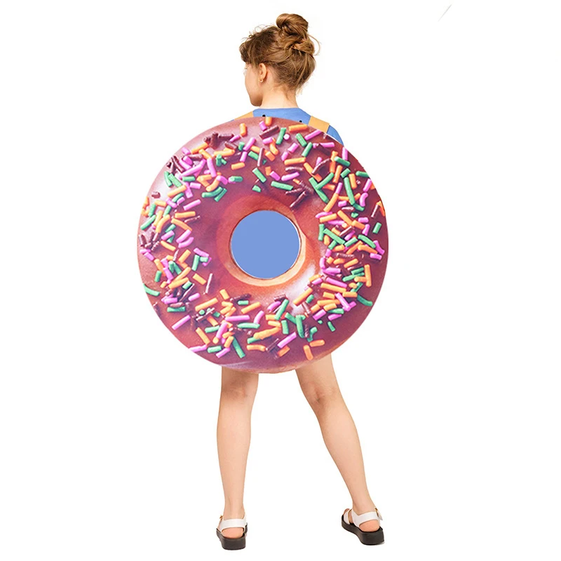 Traje de Halloween Donut Macacão Crianças Cosplay Costume Mardi Gras Party Holiday Engraçado Roupas Set Meninos Meninas Masquerade Vestidos